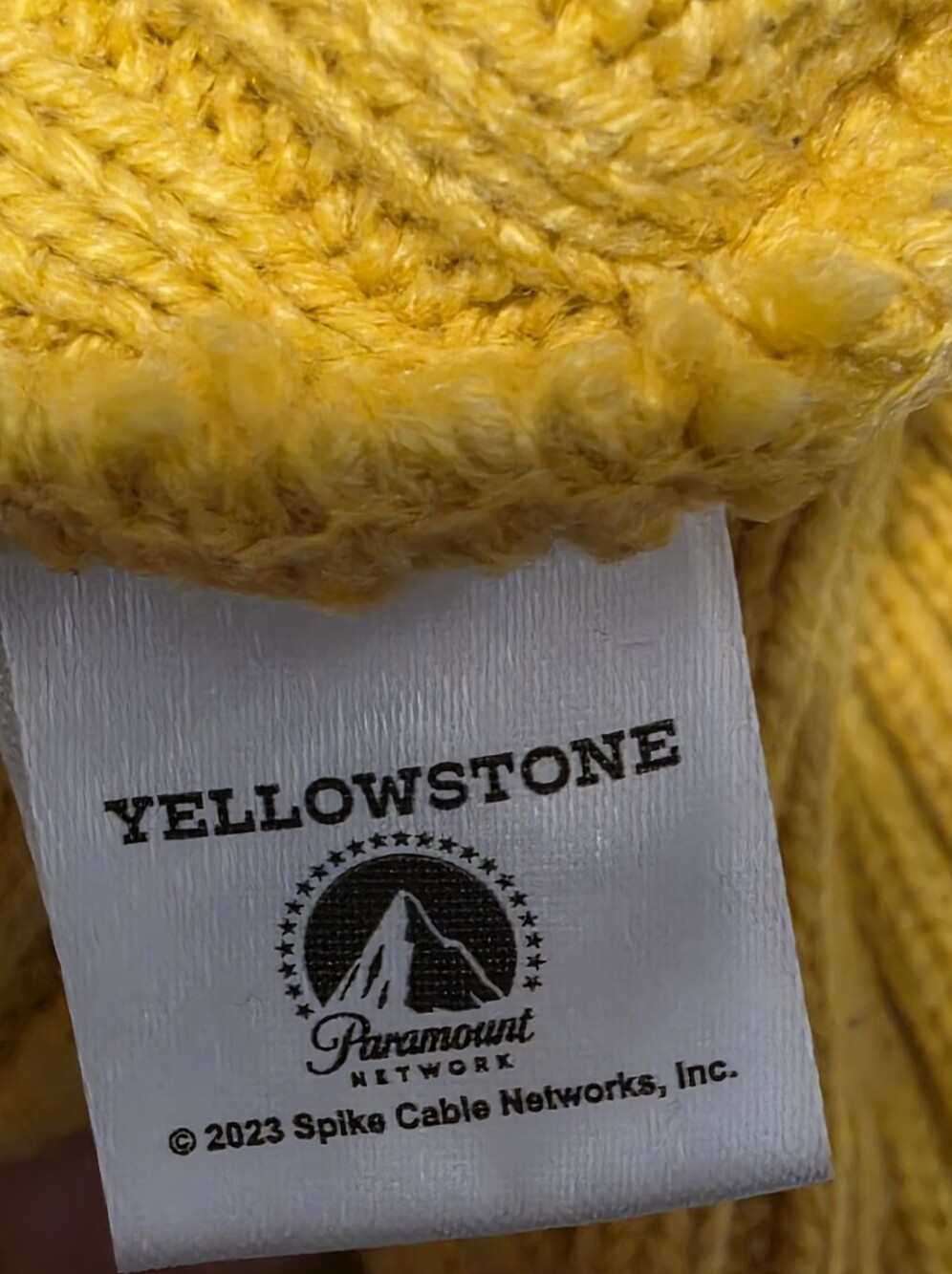 Paramount Yellowstone Dutton Ranch Ribbed Yellow Beanie Cap Hat OS - Picture 3 of 4